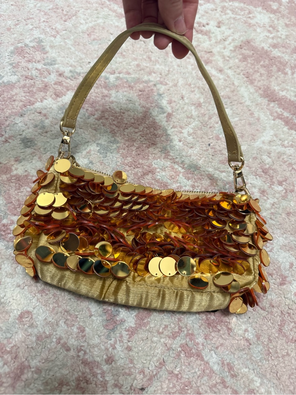 Gold Sequin Wristlet Clutch - Women
